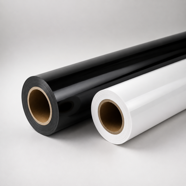 Black and White Puff Vinyl Roll with 3D Raised Effect