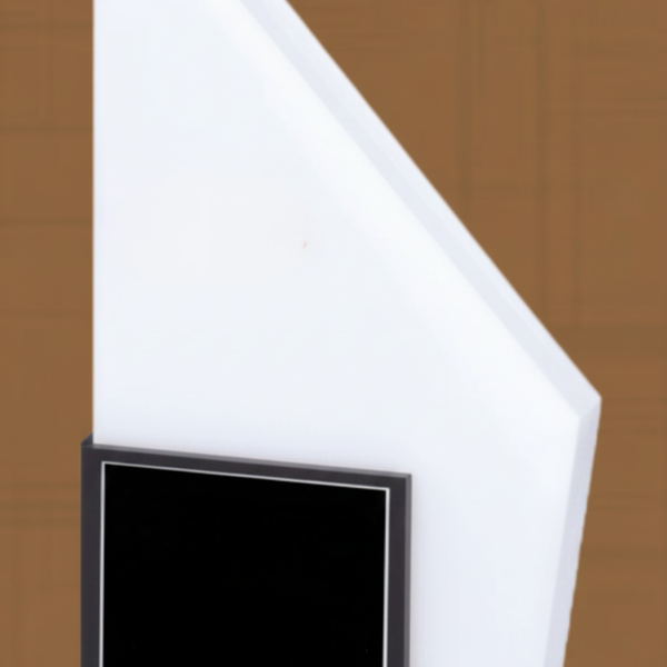 Modern White Geometric Trophy