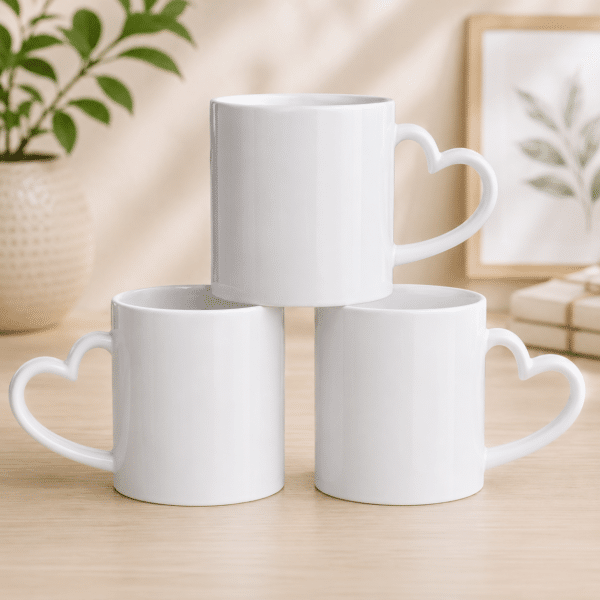 ( Pack of 36) Blank Sublimation White Heart Handle Mug - ApparelTech
