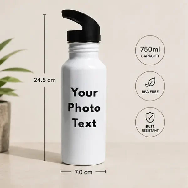 Sublimation Blank Sports Sipper Aluminium Bottle 750ml