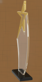 Golden Star Ascend Crystal Trophy