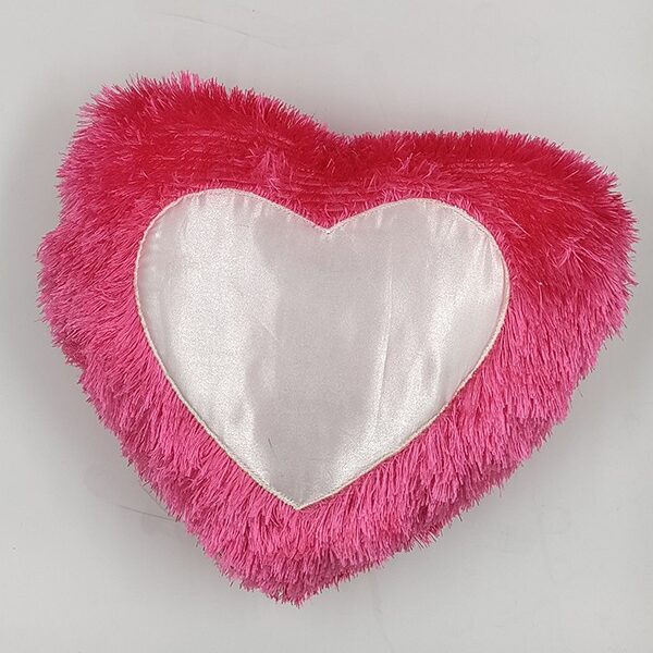 ( Pack of 5 ) Blank Sublimation Heart Fur Cushion - Apparel Tech