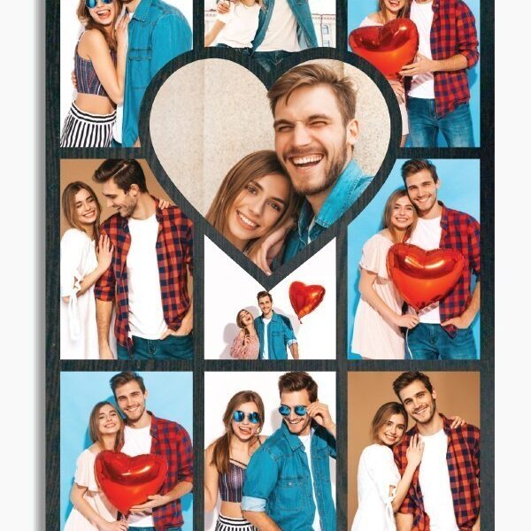 Buy ( Pack of 5 ) Blank Sublimation Heart Shape Collage Photo Frame